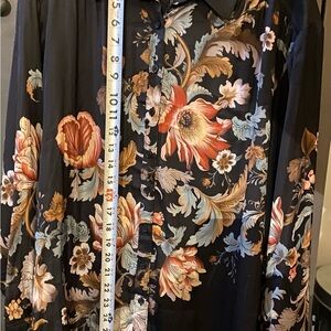 Anthropologie Black Beaded Collar Blouse